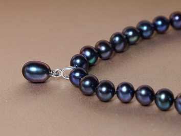 Perlový náhrdelník čierne riečne perly AAA NRSNP7585AAAbK Perlový náhrdelník čierne riečne perly AAA NRSNP7585AAAbK