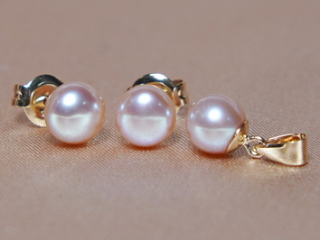 Set šperkov 14K s pravými ružovými perlami FPS200yP-P Set šperkov 14K s pravými ružovými perlami FPS200yP-P