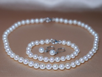 Set šperkov z pravých riečnych perál AAA 7,5 mm RSET7580AAAwA Set šperkov z pravých riečnych perál AAA 7,5 mm RSET7580AAAwA