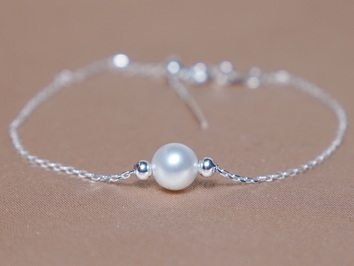 Pravá perla na retiazke náramok FPSB20w Pravá perla na retiazke náramok FPSB20w