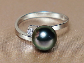 Zlatý prsteň 14K s tahitskou perlou AAA BC04WR-T Zlatý prsteň 14K s tahitskou perlou AAA BC04WR-T