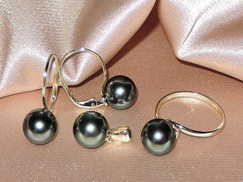 Set šperkov s tahitskými perlami AAA BC150YS-T Set šperkov s tahitskými perlami AAA BC150YS-T