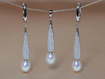 Strieborná súprava šperkov so sladkovodnými perlami PS2283SH Strieborná súprava šperkov so sladkovodnými perlami PS2283SH