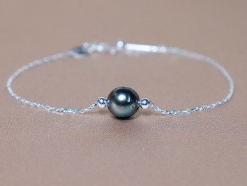 Strieborný náramok s tahitskou perlou T123SU Strieborný náramok s tahitskou perlou T123SU