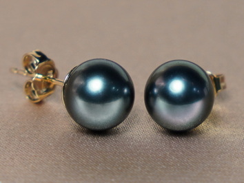 Zlaté napichovacie náušnice z tahitských perál AAA TAE500yQ Zlaté napichovacie náušnice z tahitských perál AAA TAE500yQ