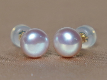 Zlaté napichovacie perlové náušnice LSE14YG Zlaté napichovacie perlové náušnice LSE14YG