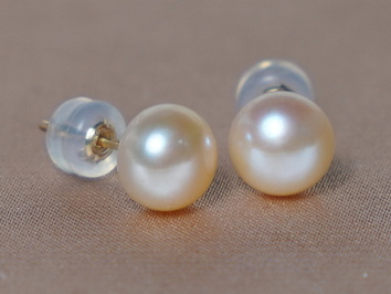 14K zlaté napichovacie perlové náušnice PSE14YG 14K zlaté napichovacie perlové náušnice PSE14YG