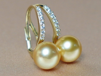 Zlaté náušnice 14K s perlami Južného Pacifiku BC021YE-G Zlaté náušnice 14K s perlami Južného Pacifiku BC021YE-G