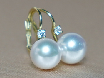 Zlaté náušnice 14K s perlami Južného Pacifiku BC022YE-W Zlaté náušnice 14K s perlami Južného Pacifiku BC022YE-W