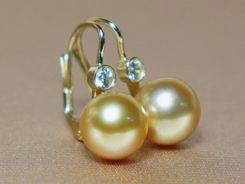 Zlaté náušnice 14K s perlou Južného Pacifiku DS222YE-G Zlaté náušnice 14K s perlou Južného Pacifiku DS222YE-G