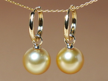 Zlaté náušnice 14K z perál Južného Pacifiku WW017YE-G Zlaté náušnice 14K z perál Južného Pacifiku WW017YE-G