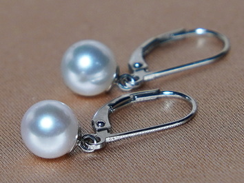 Zlaté náušnice 14K japonské akoya perly AAA GA014WA Zlaté náušnice 14K japonské akoya perly AAA GA014WA