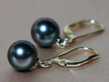 Zlaté náušnice 14K čierne tahitské perly AAA TEAAAZGC Zlaté náušnice 14K čierne tahitské perly AAA TEAAAZGC