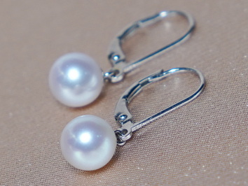 Zlaté náušnice 14K s pravými perlami AAA GA014WFE-W Zlaté náušnice 14K s pravými perlami AAA GA014WFE-W