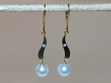 Zlaté náušnice s perlami Južného Pacifiku BC04YE-W Zlaté náušnice s perlami Južného Pacifiku BC04YE-W