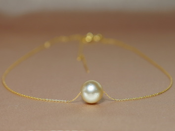 Zlatý náhrdelník s pravou juhomorskou perlou JPN777AAyG Zlatý náhrdelník s pravou juhomorskou perlou JPN777AAyG