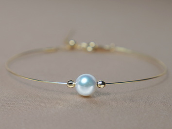 Zlatý náramok s akoya perlou WW07YB-A Zlatý náramok s akoya perlou WW07YB-A