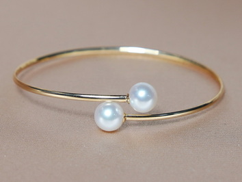 Zlatý náramok 18K s riečnymi perlami AAA WW08YB-WW Zlatý náramok 18K s riečnymi perlami AAA WW08YB-WW