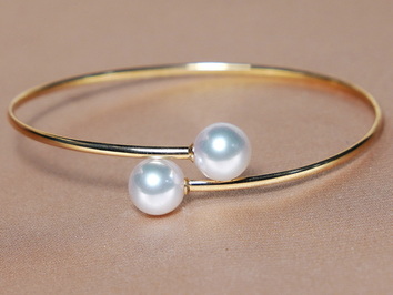 Zlatý náramok 18K s japonskými akoya perlami AAA WW08YB-AA Zlatý náramok 18K s japonskými akoya perlami AAA WW08YB-AA