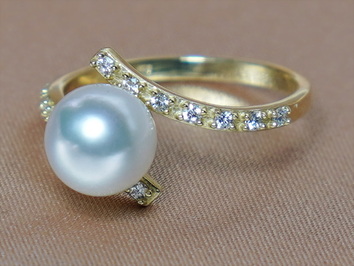 Zlatý prsteň 14K s pravou perlou AAA BC029YFR-W Zlatý prsteň 14K s pravou perlou AAA BC029YFR-W