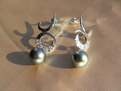 Perlové náušnice BC03WE-T zlaté náušnice s perlami BC03WE-T najvyššia AAA kvalita BC03WE-T