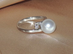 Zlatý prsteň 14K s perlou Južného Pacifiku a briliantom BC04WR-W prsteň BC04WR-W najvyššia AAA kvalita BC04WR-W