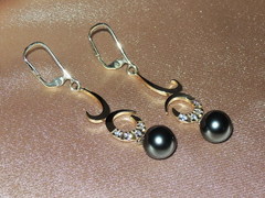 Perlové náušnice BC03YE-T náušnice s tahitskými perlami BC03YE-T najvyššia AAA kvalita BC03YE-T