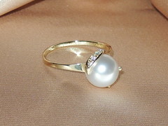 Perlové šperky biele juhomorské perly BC05YS-W prsteň BC05YR-W najvyššia AAA kvalita BC05YS-W