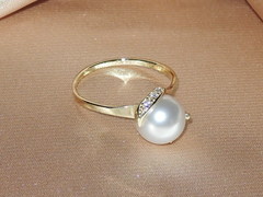 Súprava zlatých šperkov s japonskými akoya perlami a briliantmi BC05YS-A prsteň BC05YR-A najvyššia AAA kvalita BC05YS-A