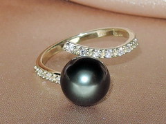 Šperky s tahitskými perlami a briliantmi BC110YS-T Prsteň s perlou BC029YR-T najvyššia AAA kvalita BC110YS-T