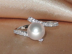 Súprava zlatých šperkov s japonskými akoya perlami AAA BC120WS-A Prsteň s perlou BC029WR-A najvyššia AAA kvalita BC120WS-A