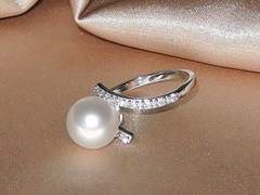 Šperky s perlami BC110WS-W prsteň s perlou BC029WR-W najvyššia AAA kvalita BC110WS-W