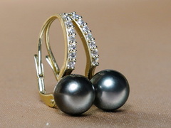 Perlové náušnice tahitské perly AA+ v zlate BC021YE-TAA+ BC021YE-TAA+3.JPG BC021YE-TAA+