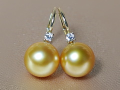 Zlaté náušnice 14K juhomorské perly s briliantmi BC022YE-G BC022YE-G1.JPG BC022YE-G