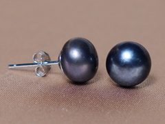 Perlové náušnice napichovacie čierne BPE100AAb BPE100AAb.JPG BPE100AAb