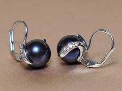 Súprava šperkov s pravými čiernymi perlami BC05SS-B Náušnice s čiernymi sladkovodnými perlami BC05SE-B-1.JPG BC05SS-B