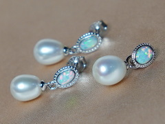 Strieborný set šperkov s opálmi a pravými perlami PS111B Strieborný set šperkov s opálmi a pravými perlami PS111B.1.JPG PS111B