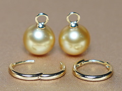 Zlatožlté perly Južného Pacifiku so zlatými očkami 14K WW018YE-G Zlaté náušnice 14K s perlami Južného Pacifiku WW017YE-G.2.JPG WW018YE-G