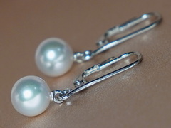 Perlové náušnice FE001wM Zlaté náušnice 14K s pravou sladkovodnou perlou FE001wM.3.JPG FE001wM