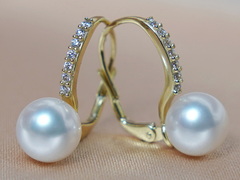 Zlaté náušnice 14K so sladkovodnými perlami AAA BC021YFE-W Zlaté náušnice s pravou morskou perlou BC021YE-A-1.JPG BC021YFE-W