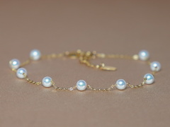 Zlatý náramok 18K s pravými sladkovodnými perlami PB803SP Zlatý náramok 18K s pravými perlami PB803SP.2.JPG PB803SP