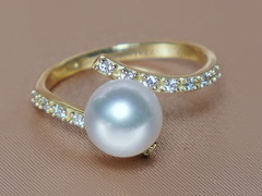 Zlatý prsteň 14K s pravou perlou AAA BC029YFR-W Zlatý prsteň s perlou BC029YBR-W-1.JPG BC029YFR-W