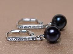 Perlové náušnice čierne sladkovodné perly BC024SE-B strieborné perlove-nausnice-bc024wfe-b.JPG BC024SE-B